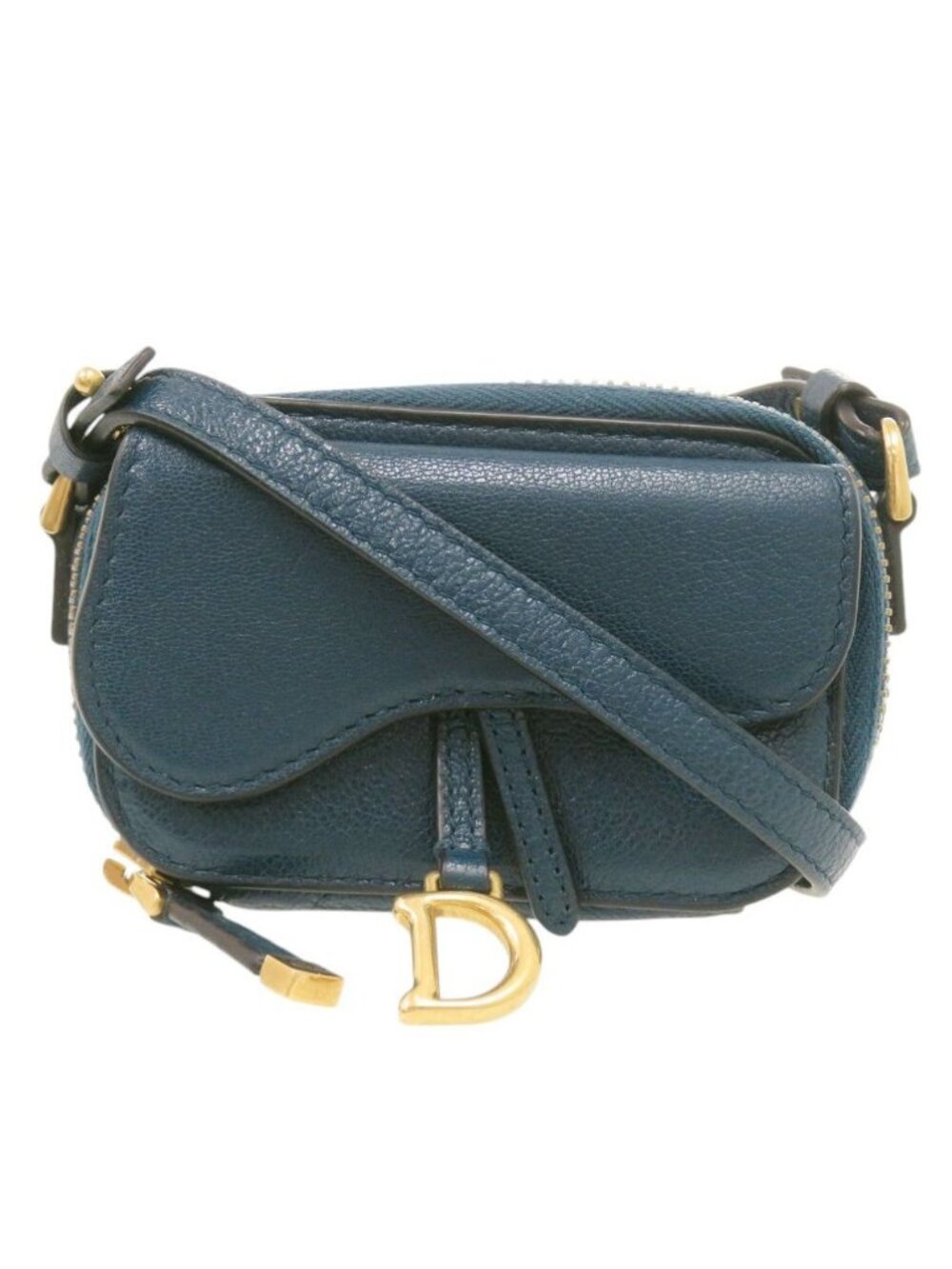 Dior Mini Saddle 43 MA Leather Blue Shoulder Bag